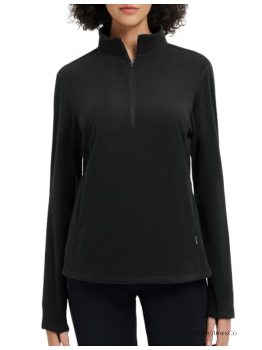 Women's 1/4 Zip Fleece Pullover with Thumbholes for Hiking
